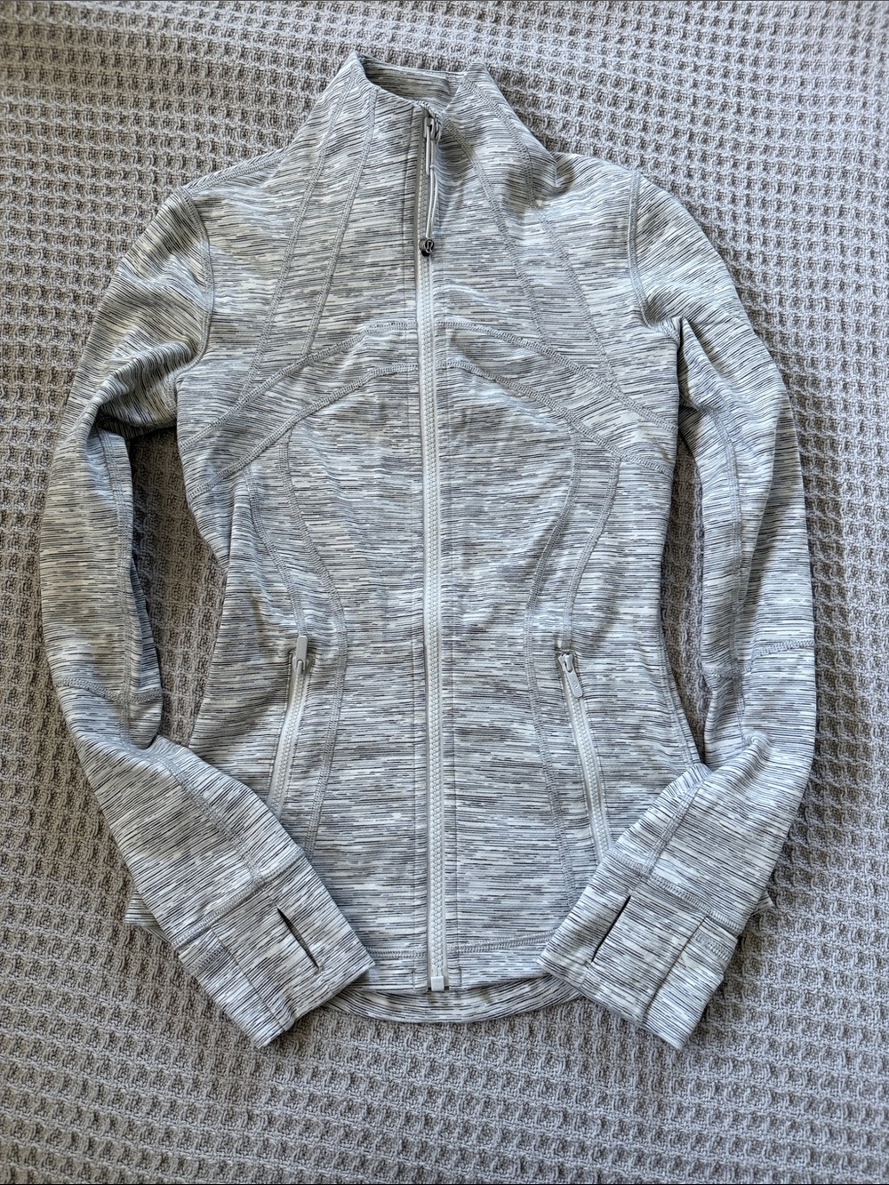 lululemon athletica Heathered Light Gray Full-Zip Jacket